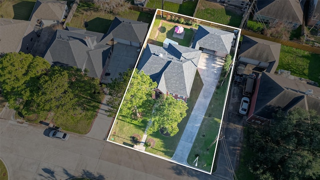 drone / aerial view with a residential view