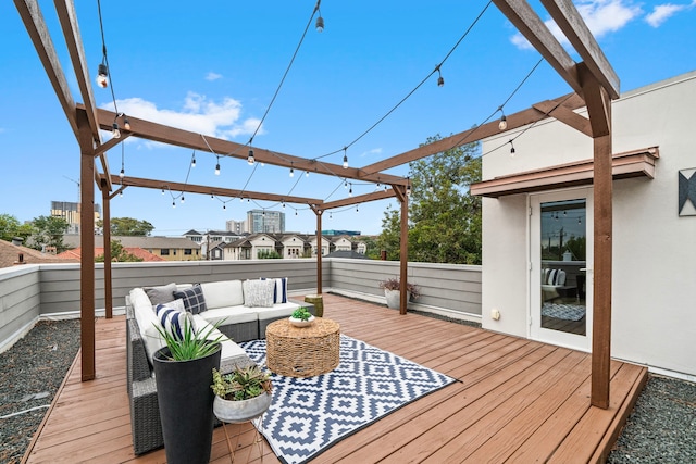 deck with an outdoor hangout area