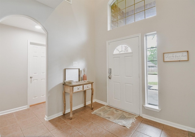 view of tiled foyer