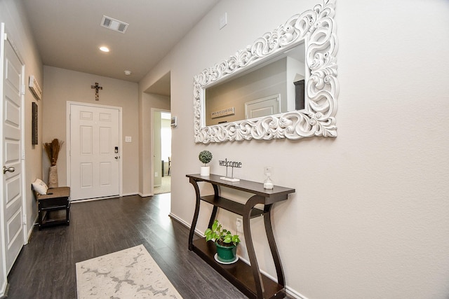 entrance foyer with dark wood-type flooring