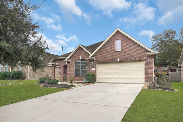 view of front facade featuring a front yard