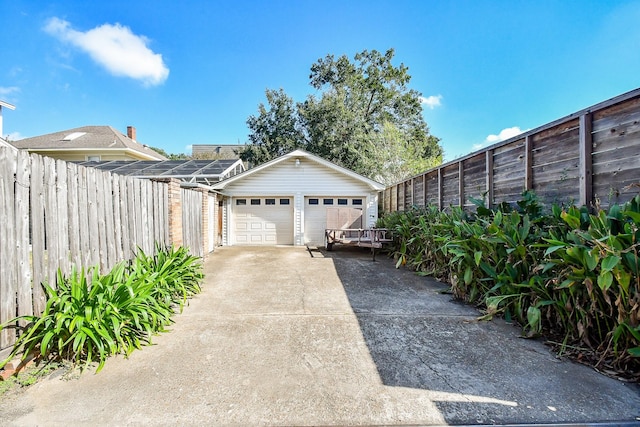 garage featuring solar panels