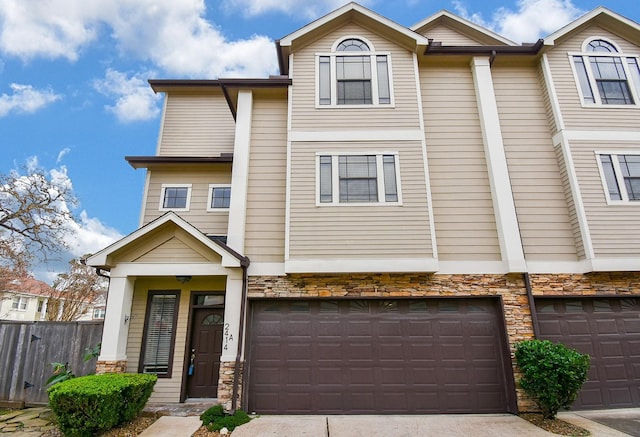 view of property with a garage