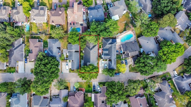 aerial view with a residential view