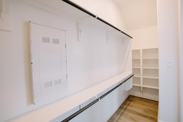 walk in closet featuring light wood-type flooring