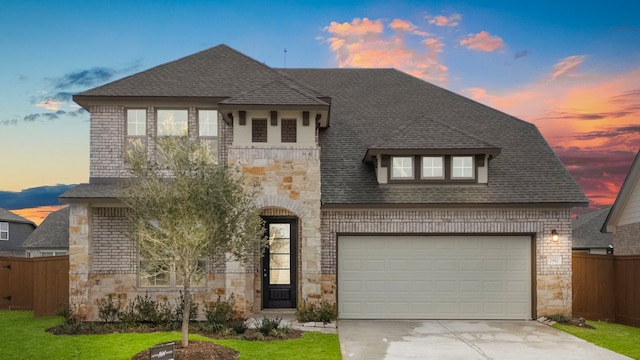 view of front facade with a garage