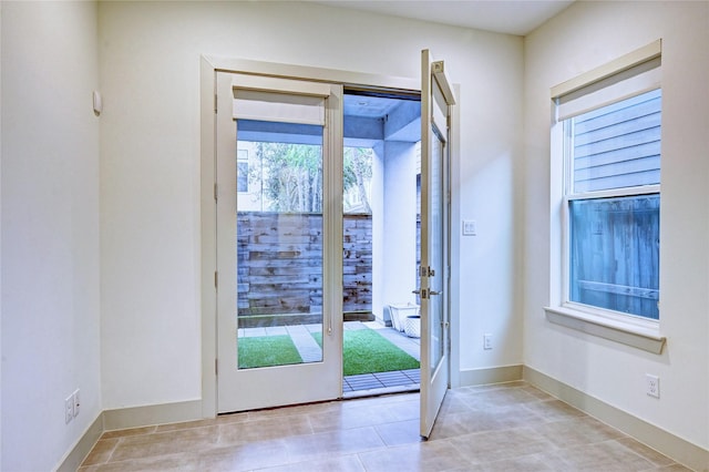 doorway featuring french doors