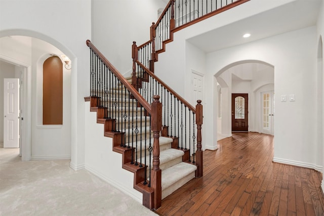 entrance foyer featuring wood-type flooring