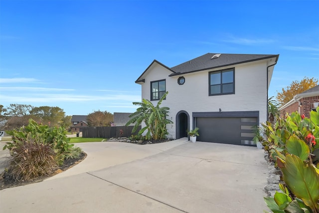 view of front of house with a garage