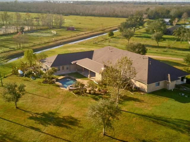 bird's eye view with a rural view