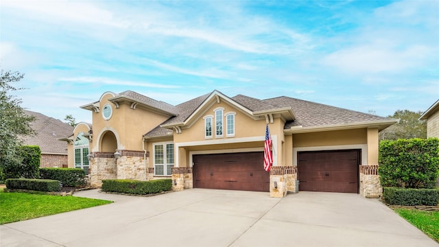 view of front of house with a garage