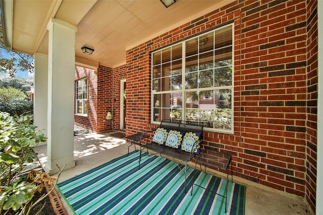 view of patio featuring covered porch