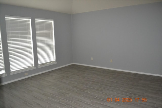 empty room featuring wood-type flooring