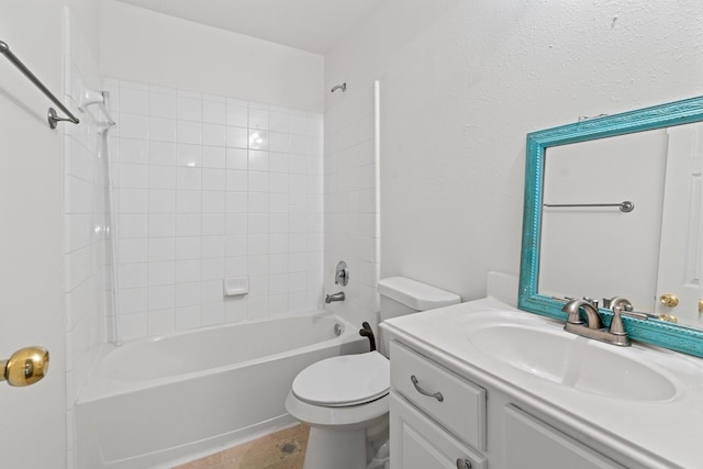 full bathroom featuring vanity, toilet, and shower / bathtub combination