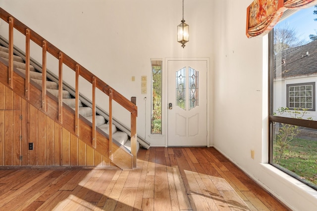 entrance foyer featuring light hardwood / wood-style flooring and a healthy amount of sunlight