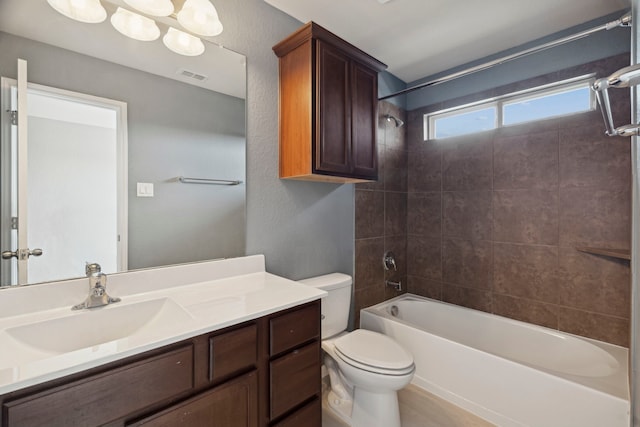 2206 Wolf Creek Ct, Katy, TX 77493 - full bathroom with toilet, shower / tub combination, and vanity