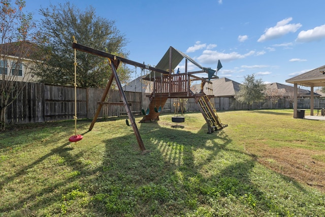 view of yard featuring a playground