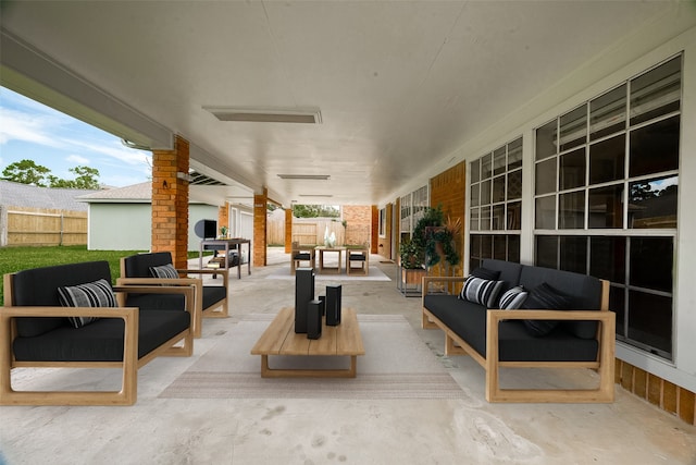 view of patio / terrace featuring an outdoor hangout area