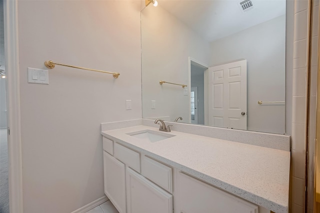 bathroom featuring vanity and tile patterned floors