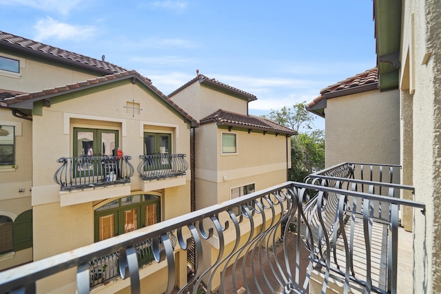 balcony with french doors