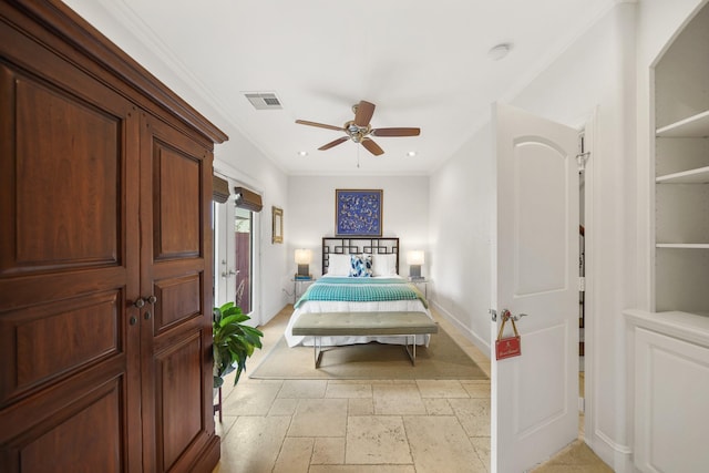 bedroom featuring crown molding