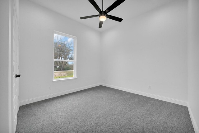 carpeted spare room with ceiling fan and a healthy amount of sunlight