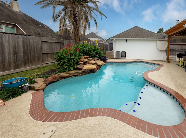 view of pool featuring a patio area