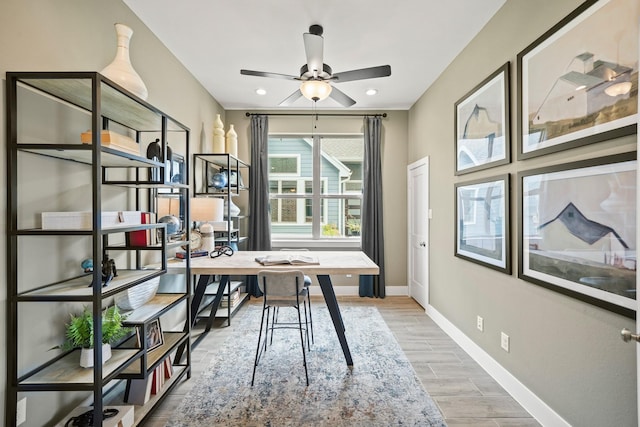 office with ceiling fan