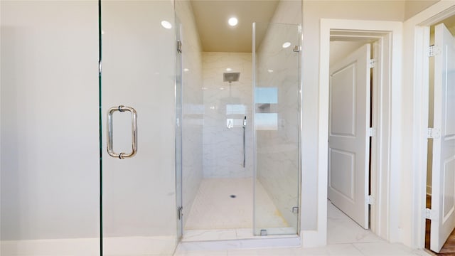 bathroom featuring walk in shower