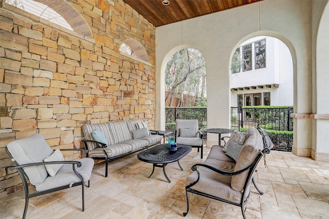 view of patio / terrace featuring an outdoor living space