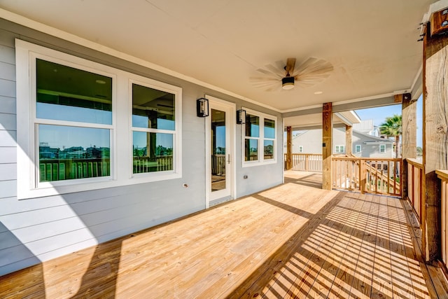 deck featuring ceiling fan