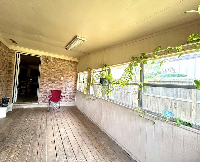 view of unfurnished sunroom