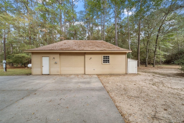 view of garage