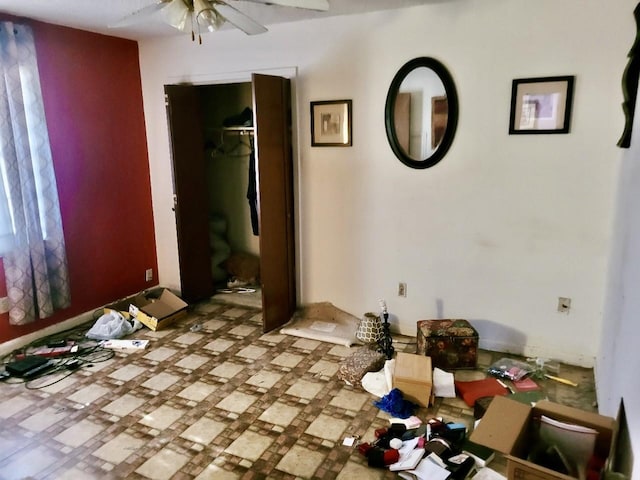 miscellaneous room with ceiling fan