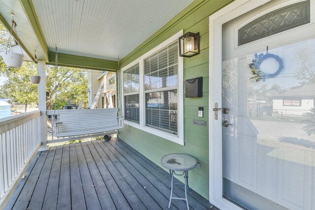 wooden deck with a porch