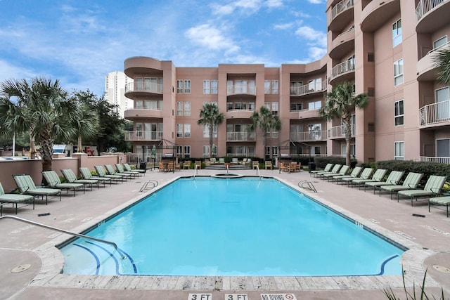 view of pool with a patio area