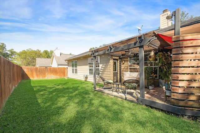 view of yard featuring a pergola and a patio area