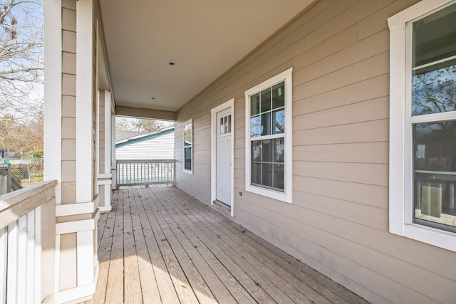 deck with covered porch