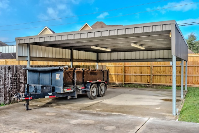 view of car parking with a carport