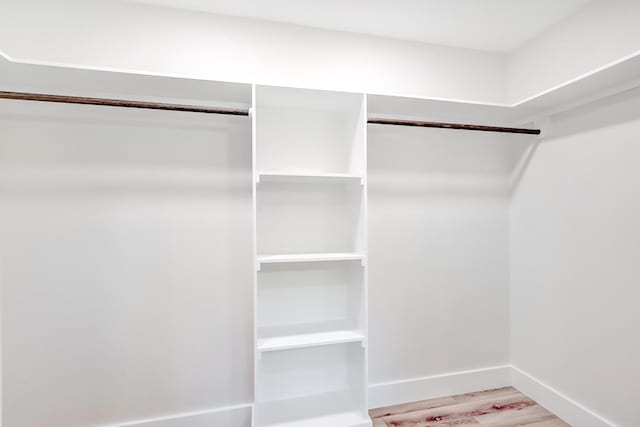 spacious closet featuring hardwood / wood-style flooring