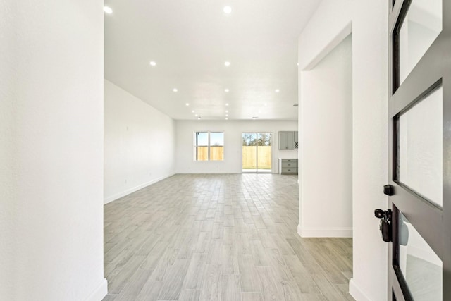 empty room with light wood-type flooring