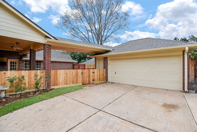 view of home's exterior with a garage