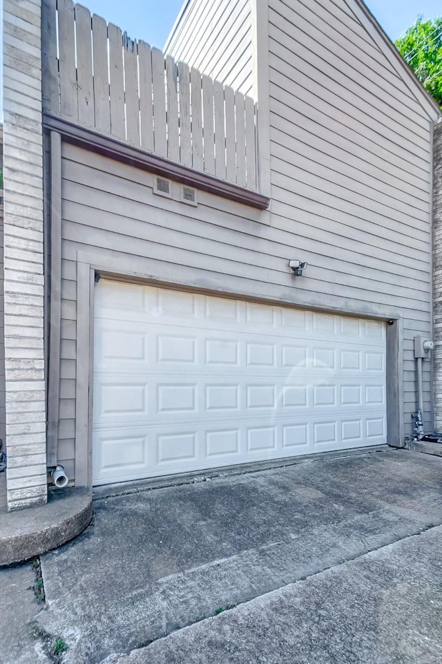 view of garage