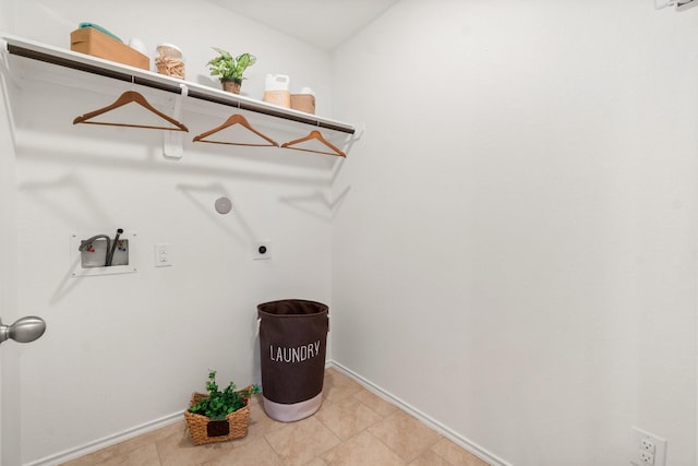 laundry room with washer hookup and hookup for an electric dryer