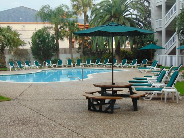 view of pool with a patio