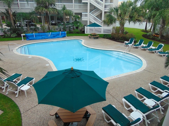 view of pool with a patio area