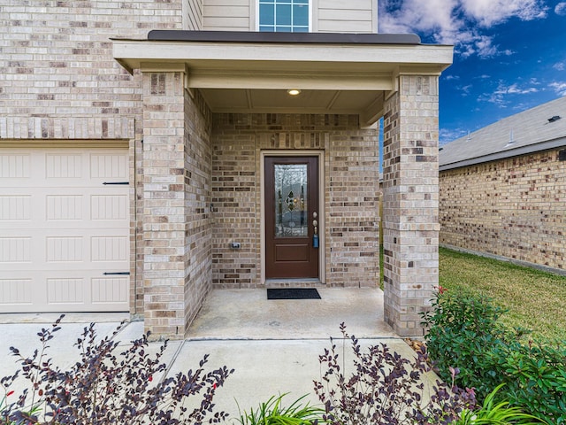 property entrance featuring a garage