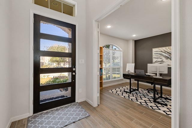 entryway featuring light wood-type flooring