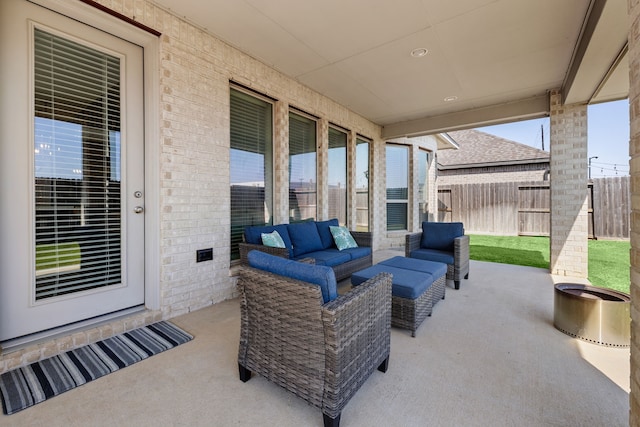 view of patio / terrace with an outdoor living space