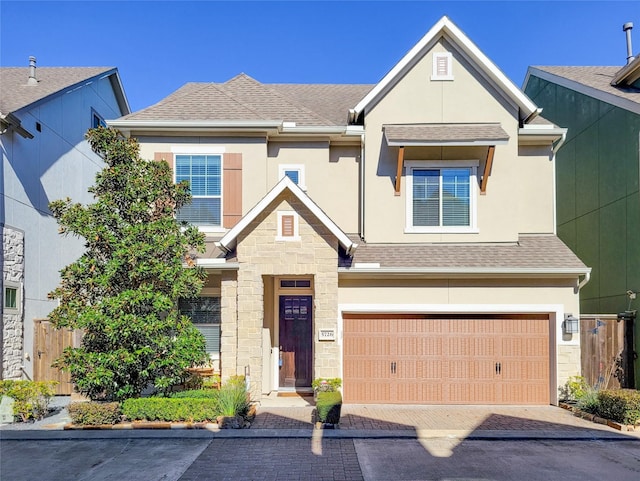 view of front of house with a garage